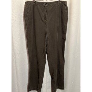 Womens Lands End Size 14 Gray Corduroy Elastic Waist Pants